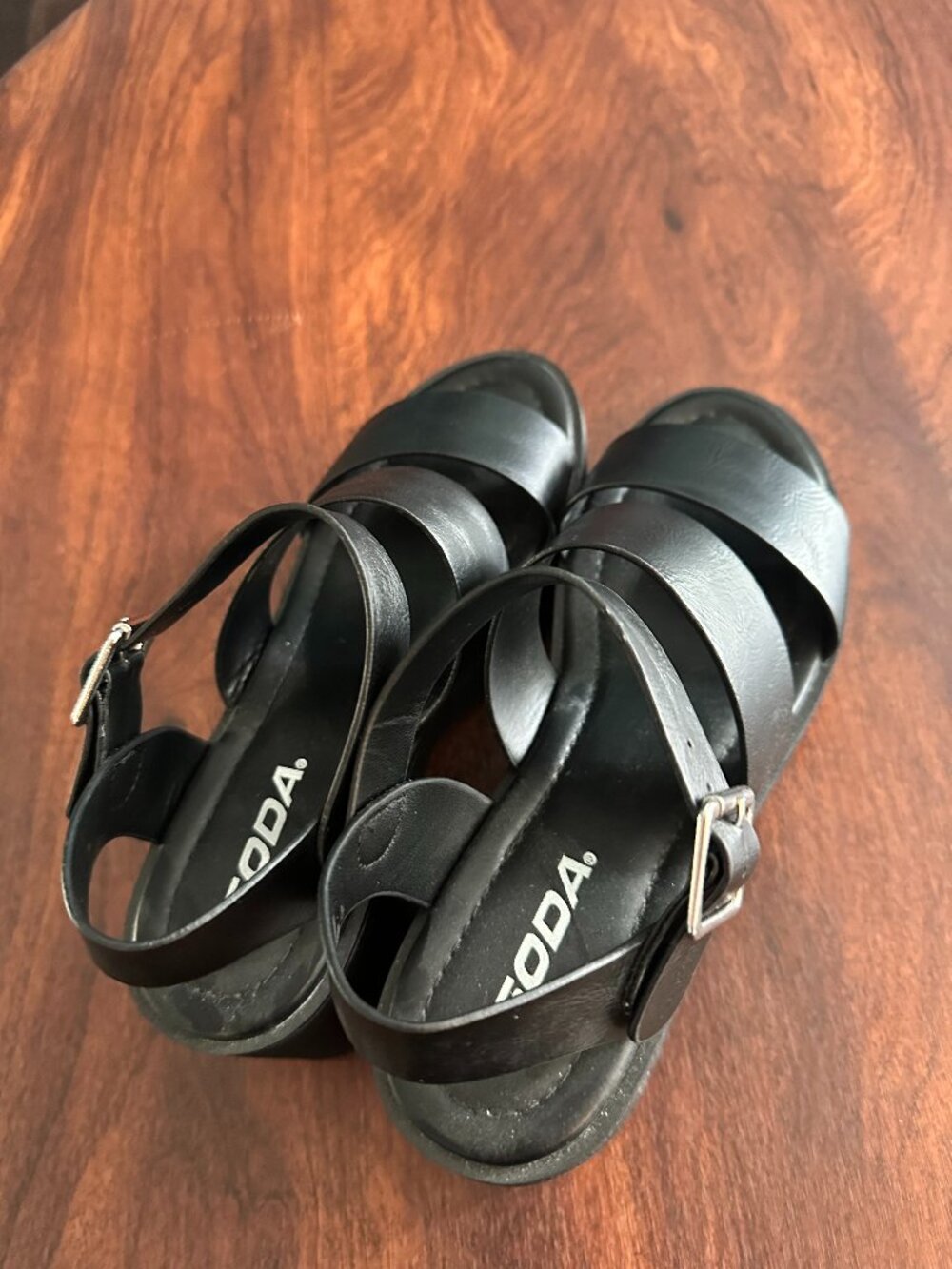 Soda chunky heel strappy sandals